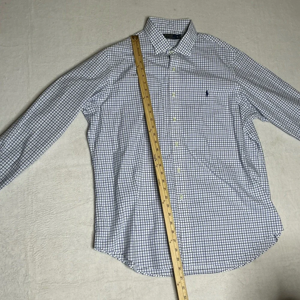 Polo Ralph Lauren Men's XL Long Sleeve Checkered Button Down Shirt Blue White